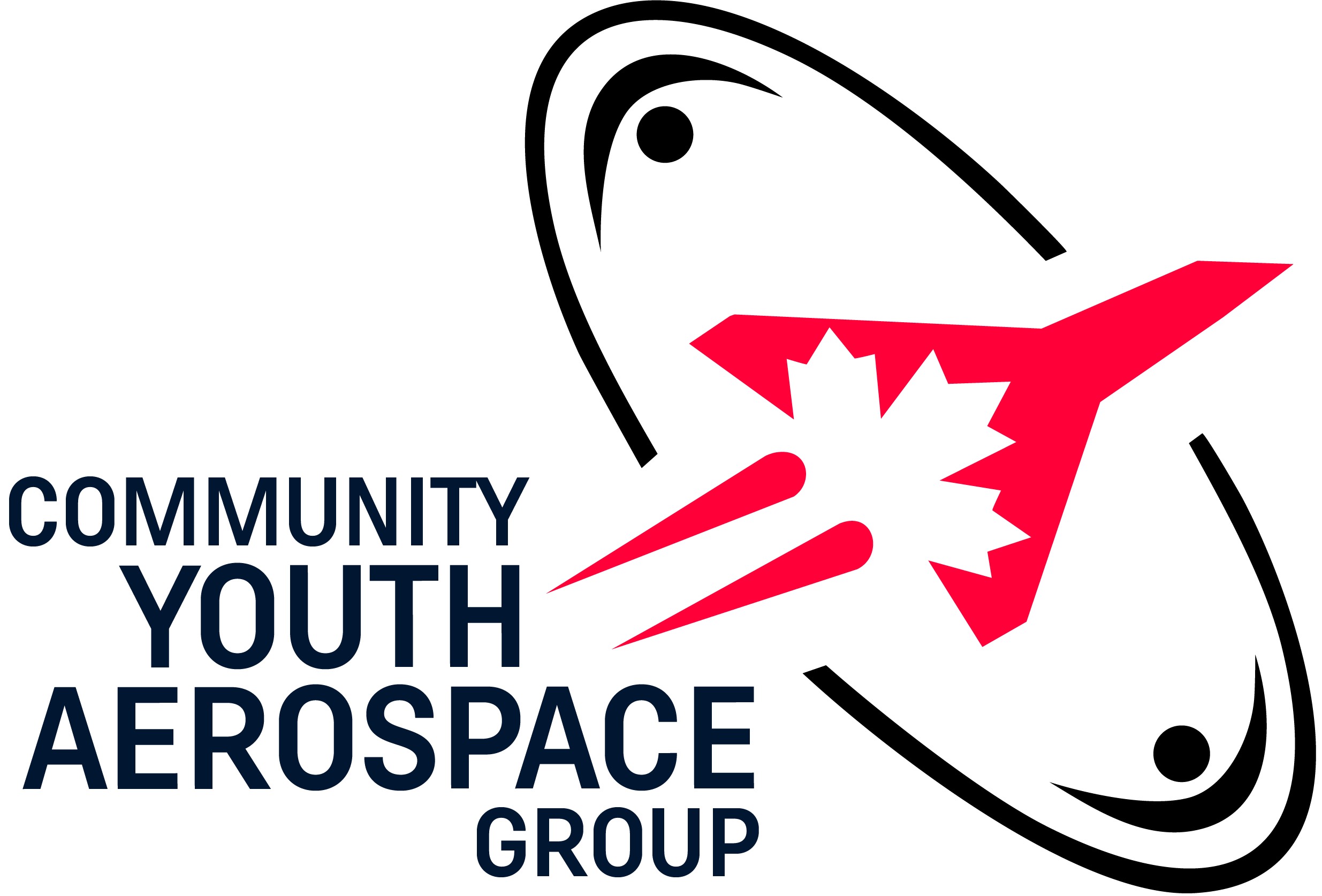 Community Youth Aerospace Group logo with stylized aircraft and maple leaf